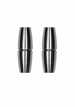 Magnetic Nipple Clamps - Sensual Cylinder - Silver
