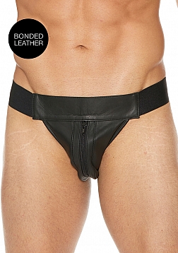 Plain Front With Zip Jock - S/M - Black