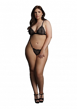 Magic Lace Velvet Lingerie Set OSX - Black