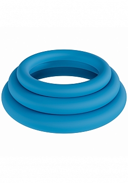 LEVELZ - Classic Silicone Cock Ring Set of 3 (XS/S/M) - Teal