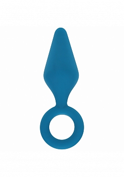LEVELZ - Plug Anal de Silicona con Lazo - Pequeño - Verde Azulado