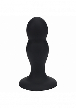 LEVELZ - Plug Anal de Silicona Líquida con Doble Sonajero - Mediano - Negro