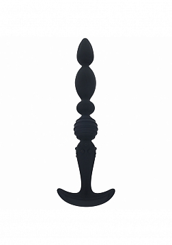 LEVELZ - Multi Textured Silicone Flared Anal Probe - Black