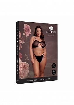 Keyhole Mesh Bra with Back Straps and Sliders - OSX - Black