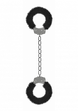 Beginner's Furry Legcuffs  - Black