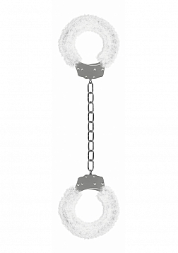 Beginner's Furry Legcuffs  - White