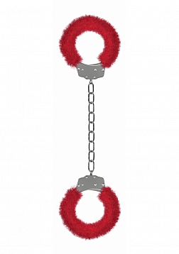 Beginner's Furry Legcuffs  - Red
