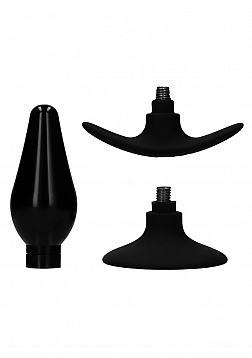 Interchangeable Butt Plug Set - Pointed Large - Black
